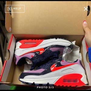 Nike Womens Air Max 90 “Cuban Link” - Navy & Pink